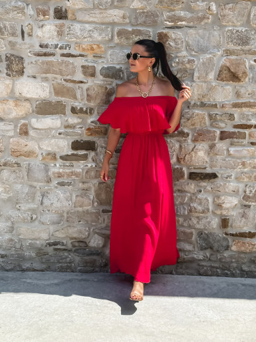 Robe longue Zaëlle - Rouge