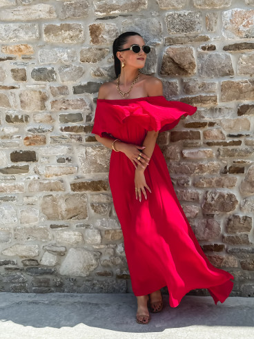 Robe longue Zaëlle - Rouge