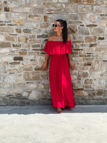 Robe longue Zaëlle - Rouge