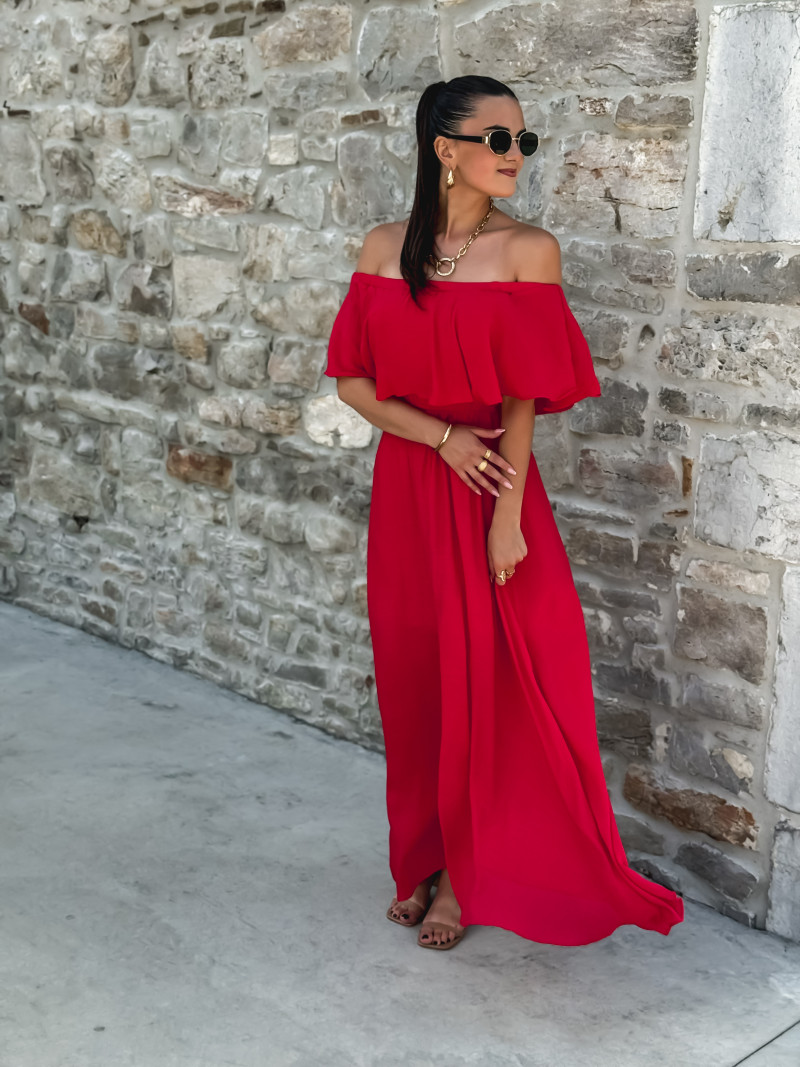 Robe longue Zaëlle - Rouge