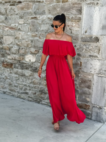 Robe longue Zaëlle - Rouge