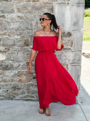 Robe longue Zaëlle - Rouge