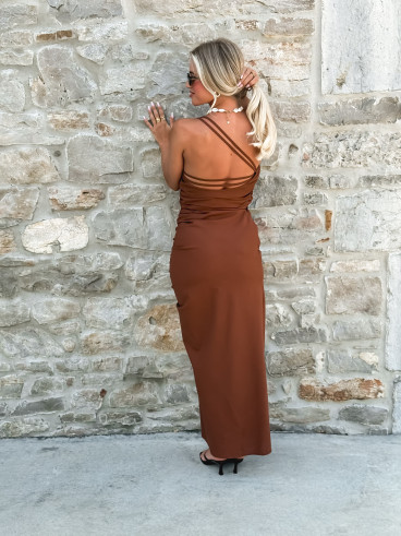 Robe longue Kallie - Chocolat