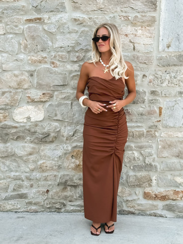 Robe longue Kallie - Chocolat