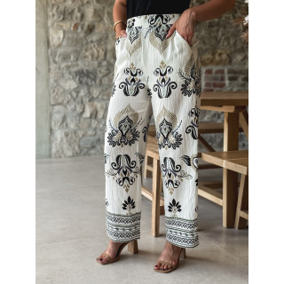 Pantalon à motifs Khalis - Ecru