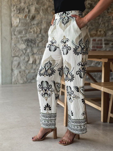Pantalon à motifs Khalis - Ecru