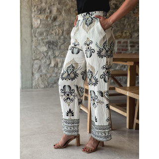 Pantalon à motifs Khalis - Ecru