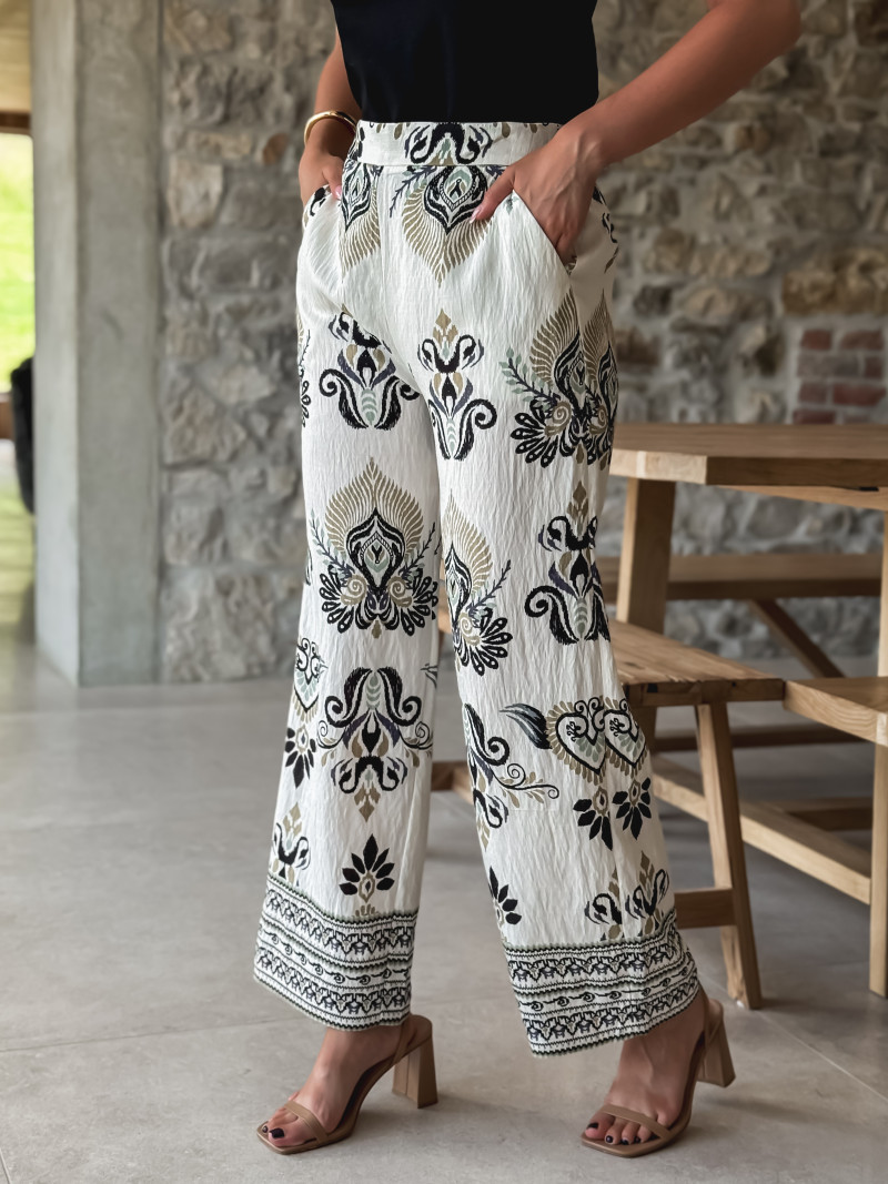 Pantalon à motifs Khalis - Ecru