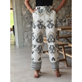 Pantalon à motifs Khalis - Ecru