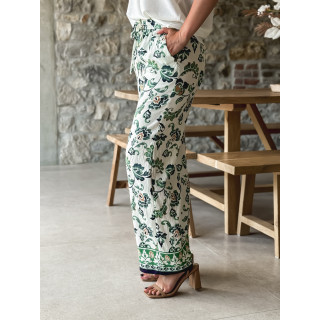 Pantalon Ezia - Ecru/Vert