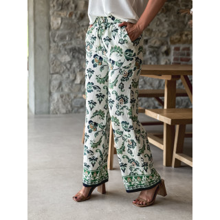 Pantalon Ezia - Ecru/Vert