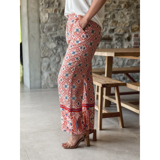 Pantalon à motifs Eulalia - Corail