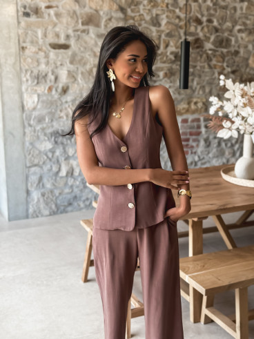 Gilet sans manches Maïlinda - Chocolat