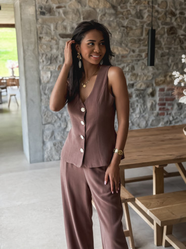 Gilet sans manches Maïlinda - Chocolat