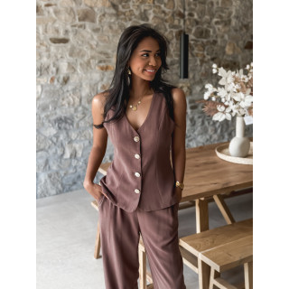 Gilet sans manches Maïlinda - Chocolat