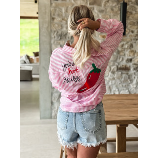 Chemise lignée "Pimente" - Rose
