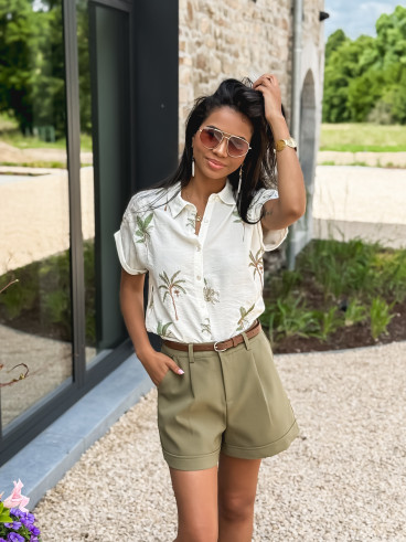 Chemise à motifs Milani - Ecru