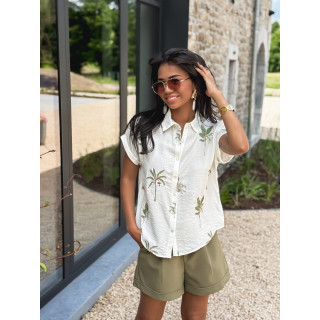 Chemise à motifs Milani - Ecru