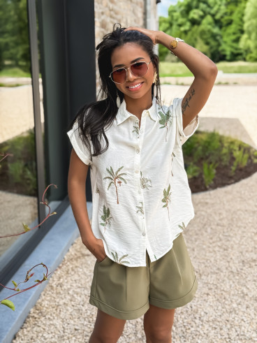 Chemise à motifs Milani - Ecru