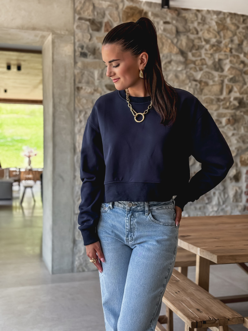 Crop pull Siloh - Bleu marine