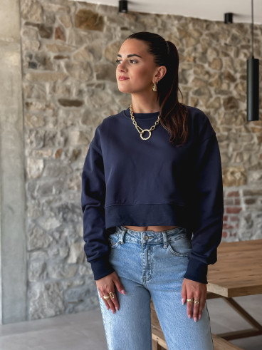 Crop pull Siloh - Bleu marine
