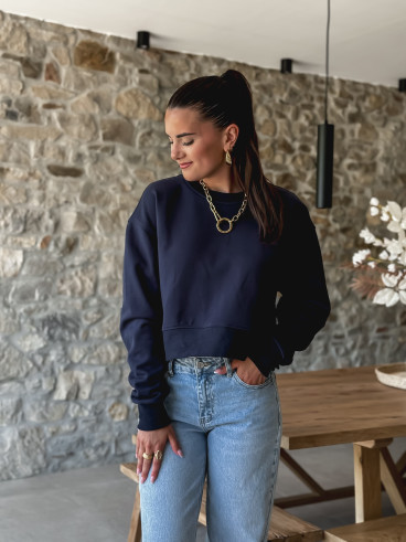 Crop pull Siloh - Bleu marine