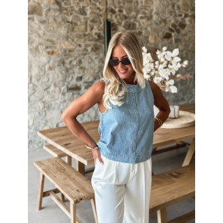 Blouse en jeans bleu - Agata