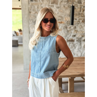 Blouse en jeans bleu - Agata