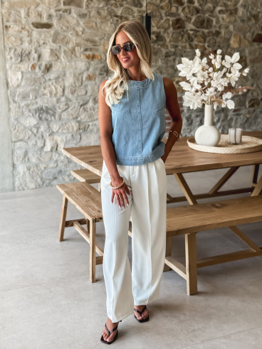 Blouse en jeans bleu - Agata