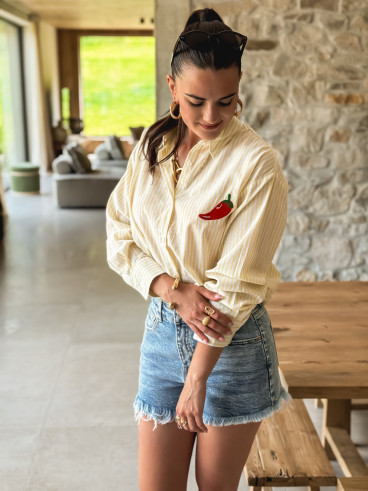 Chemise lignée "Pimente" - Jaune
