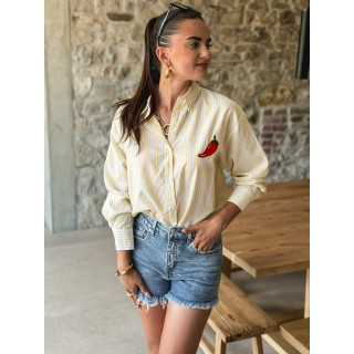 Chemise lignée "Pimente" - Jaune