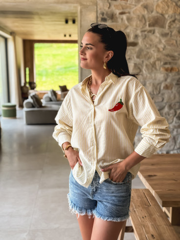 Chemise lignée "Pimente" - Jaune
