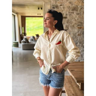 Chemise lignée "Pimente" - Jaune