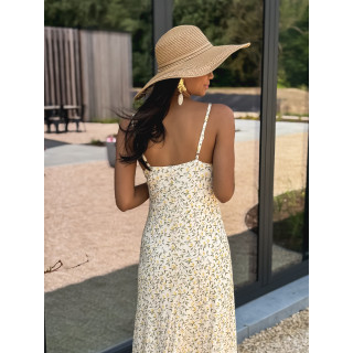 Robe longue à motifs Aliana - Beige