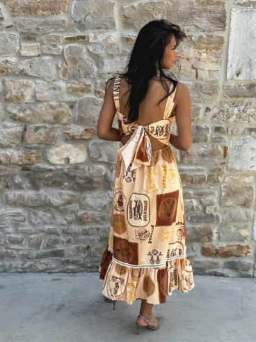 Robe longue à motifs Verone - orange