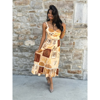 Robe longue à motifs Verone - orange