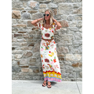 Jupe longue à motifs Tissia - Multicolore