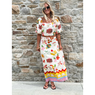 Crop top à motifs Tissia - Multicolore