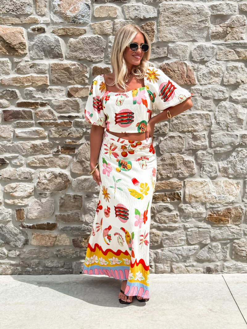 Crop top à motifs Tissia - Multicolore
