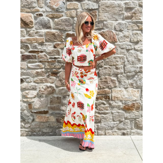 Crop top à motifs Tissia - Multicolore