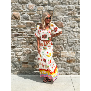 Crop top à motifs Tissia - Multicolore