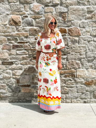 Crop top à motifs Tissia - Multicolore