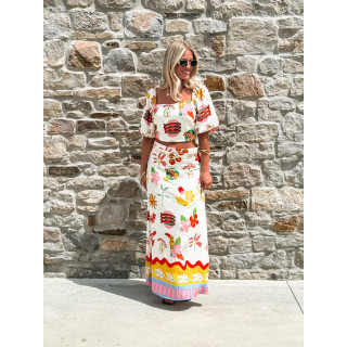 Crop top à motifs Tissia - Multicolore
