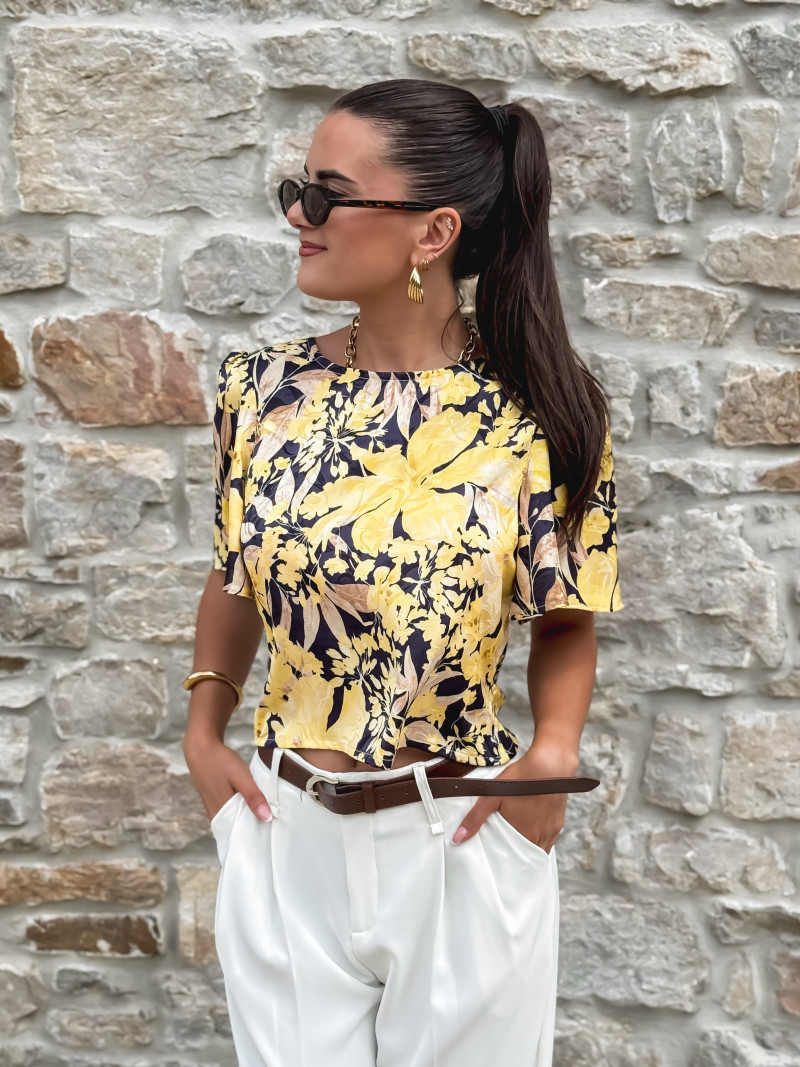 Blouse à motifs Adelynn - Jaune/Noir