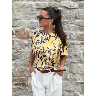 Blouse à motifs Adelynn - Jaune/Noir