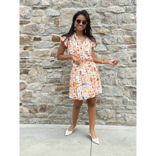 Jupe courte à motifs Summer - Orange