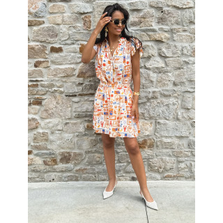 Jupe courte à motifs Summer - Orange