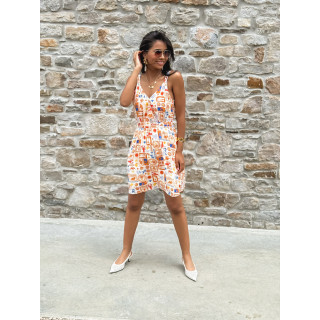 Robe courte à motifs Summer - Orange