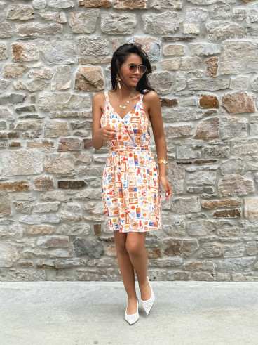 Robe courte à motifs Summer - Orange
