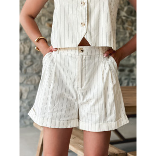 Gilet ligné Félipa - Ecru